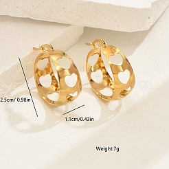 Pendientes de aro de acero inoxidable con forma de corazón hueco&nbsp;CX7773