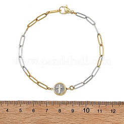 Bracelets à maillons en laiton et acier inoxydable 304&nbsp;BJEW-JB14357