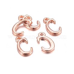 Pendentifs de lettre en alliage plaqués or rose&nbsp;X-PALLOY-J718-01RG-C
