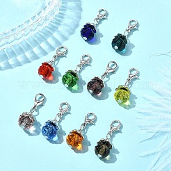 10 pendentif décoratif en verre et alliage en forme de larme&nbsp;HJEW-YW00037