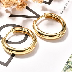 Pendientes de aro de latón con baño de anillo para mujer&nbsp;EJEW-C125-14G