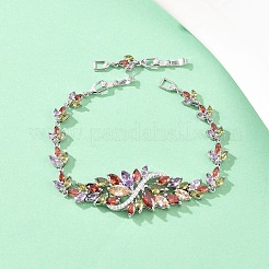 Bracelets de tennis en laiton platine sertis de micro-pavés de zircone cubique&nbsp;BJEW-B160-06P