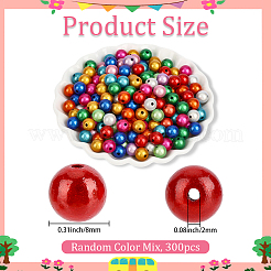 300 pcs peint à la bombe des perles acryliques&nbsp;MACR-PA0001-80