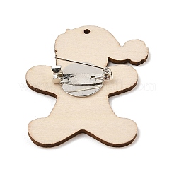 Broches imprimées en bois sur le thème de Noël pour femmes&nbsp;JEWB-Z029-01F
