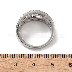 Fingerringe aus Messing mit Mikropavé-Kubikzirkonia für Damen&nbsp;RJEW-Z146-01GP