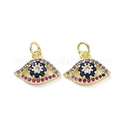 Messing Mikropflaster bunte Zirkonia Charms&nbsp;KK-E068-VF083