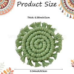 Sottobicchiere in cotone intrecciato fatto a mano in stile bohémien&nbsp;AJEW-WH20020-294E