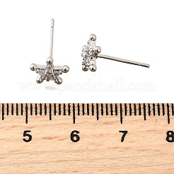 Boucles d'oreilles en laiton zircon cubique micro pavé clair&nbsp;EJEW-M103-06P