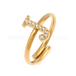 Offene Manschettenringe aus 304 Edelstahl mit Mikropflaster und Zirkonia&nbsp;LS-RJEW-D336-01G-03