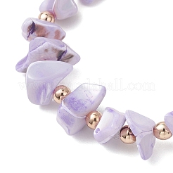 Bracelet extensible en perles de coquillage trochus naturel teint en 3 couleurs (3 pièce) pour femme&nbsp;BJEW-JB13124