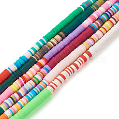 6 Stränge 6 Farben handgemachte Polymer-Ton-Perlenstränge&nbsp;CLAY-TA0001-39