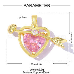 Ciondoli in ottone con pavé di zirconi rosa&nbsp;CU-OY001-63G