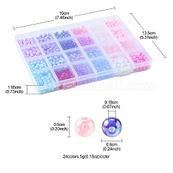 120 g 24 transparente und undurchsichtige Acrylperlen&nbsp;OACR-FS0001-21