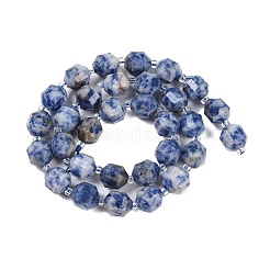 Fili di perle di diaspro macchia blu naturale&nbsp;G-O201B-141G