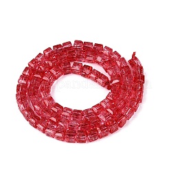 Hebras de cuentas de vidrio transparente craqueladas&nbsp;GLAA-N062-4mm-13