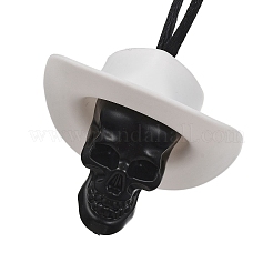 Colliers pendentifs en plastique crâne d'Halloween&nbsp;NJEW-S006-01C