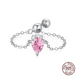 Rhodinierte 925 Rolo-Kettenringe aus Sterlingsilber&nbsp;RJEW-A019-11-02P