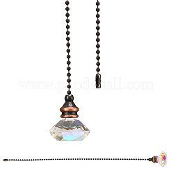 Prolunghe per catena di trazione per ventilatore da soffitto con ciondoli in vetro diamantato&nbsp;HJEW-WH20003-33B