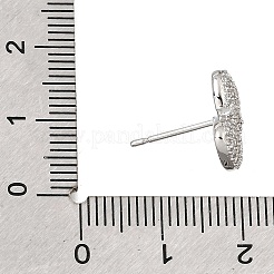 Pendientes de botón de latón con microengaste de circonitas cúbicas y aros.&nbsp;LS-CU-CBA1682-01P