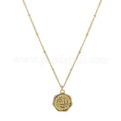 Collier pendentif fleur en acier inoxydable avec chaînes satellites&nbsp;PW-WG93161-01