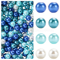 1200 Stück runde Perlen aus ABS-Kunststoff in 4 Stilen&nbsp;DIY-SP0004-65