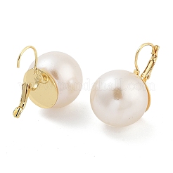 Orecchini a monachella con placcatura in ottone e perle acriliche&nbsp;EJEW-G409-01G
