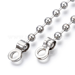 Runde Kugelketten aus Eisen mit Perlenspitzen&nbsp;MAK-N034-006A-P