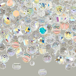 114 Stück transparente galvanisierte Glasperlen&nbsp;GLAA-PA0001-17E