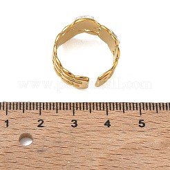 Anelli aperti con polsino in acciaio inossidabile 304 con pavé di zirconi cubici&nbsp;CU-CBA46D5-05G