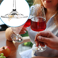 26 Stück runde Weinglas-Anhänger aus Glas&nbsp;HJEW-OC00212