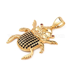 Pendentifs avec zircon cubiques à micro-pavés en laiton&nbsp;KK-K408-40G