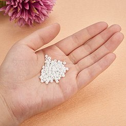 Bianco 8/0 diametro 3mm perle di vetro rotondo pony sciolto tallone per monili che fanno 2.8~3.2mm&nbsp;SEED-PH0005-06