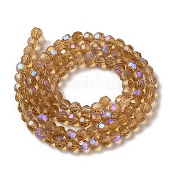 Chapelets de perles en verre transparent électrolytique&nbsp;EGLA-A035-T4mm-L17