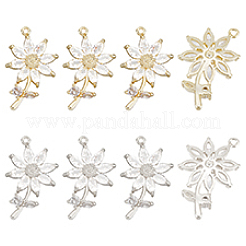 8 Stück 2 Farben Messing Micro Pave klare Zirkonia Anhänger&nbsp;FIND-PH0021-01