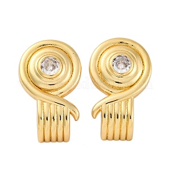 Ohrstecker mit Gestellplattierung aus Messing mit Mikropavé und klaren Zirkonia-Steinen für Damen&nbsp;EJEW-C125-27B-G