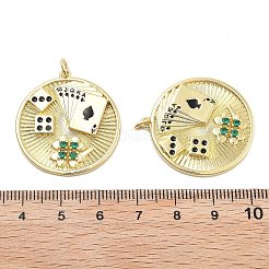 Pendenti in ottone con zirconi cubici e smalto&nbsp;KK-Q006-18G