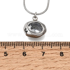Collane con ciondolo in acciaio inossidabile 304 con pavé di zirconi cubici&nbsp;SA-CBADCF0-03P-04