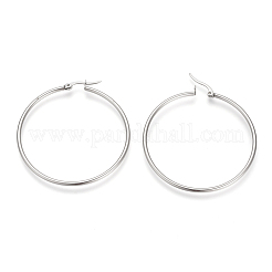 Pendientes de aro de acero inoxidable 201 resistentes al deslustre&nbsp;MAK-R018-50mm-S