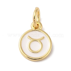 Véritables breloques en émail en laiton plaqué 18k or véritable&nbsp;KK-L216-001G-D