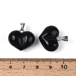 Colgantes gruesos de obsidiana natural&nbsp;G-T143-19K