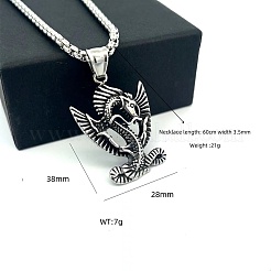 Retro-Halsketten mit Drachenanhänger aus Edelstahl 304 im mythischen Stil für Damen und Herren&nbsp;XN5499