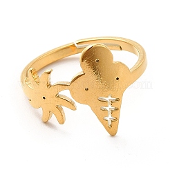Bague réglable en acier inoxydable 201 avec placage ionique (IP) pour femme&nbsp;RJEW-F131-02G
