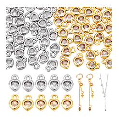 60 pièces 2 couleurs en laiton micro pavé breloques en zircone cubique&nbsp;KK-PH0012-36
