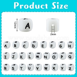 20 Stück leuchtende Würfelbuchstaben-Silikonperlen 12x12x12 mm quadratische Würfel-Alphabet-Perlen mit 2 mm Lochabstandshalter lose Buchstabenperlen für Armband-Halsketten-Schmuckherstellung&nbsp;JX437B