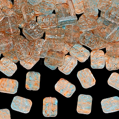 100pcs perles de verre transparentes peintes à la bombe&nbsp;GLAA-PA0001-60B