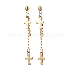 Pendientes largos colgantes con cadenas de latón para mujer&nbsp;EJEW-JE06223
