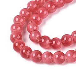 Fili di perline trasparenti in vetro effetto occhio di gatto&nbsp;GLAA-Q110-01B-12