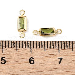Breloques connecteurs rectangulaires en laiton pavé de zircone cubique shegrace&nbsp;XGRQ2O986-445D-G