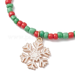 Bracelets à breloques en alliage émaillé de la série Noël&nbsp;BJEW-TA00659
