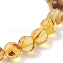Stretch-Armbänder mit runden Naturbernsteinperlen für Damen und Herren&nbsp;BJEW-JB13379